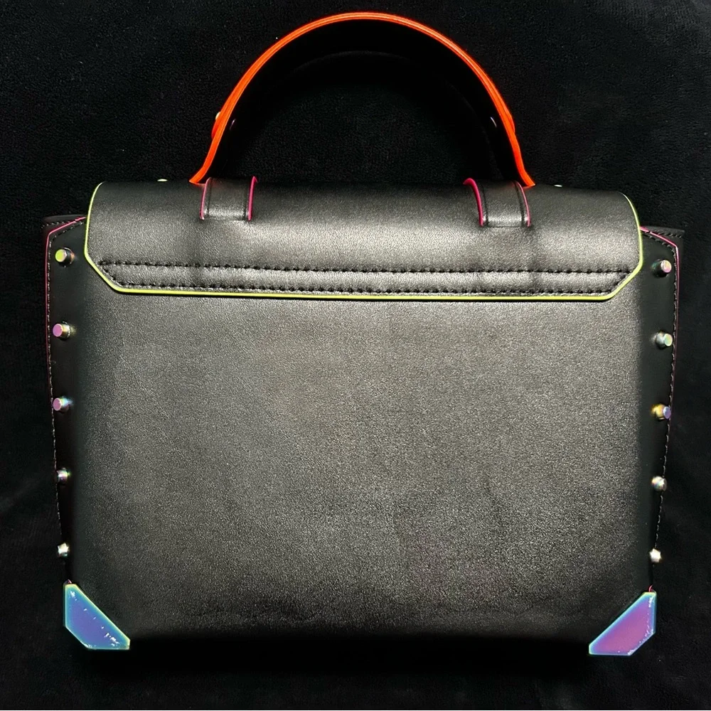 Michael Kors Black Crossbody Manhattan with neon accents - Picture 3 of 8